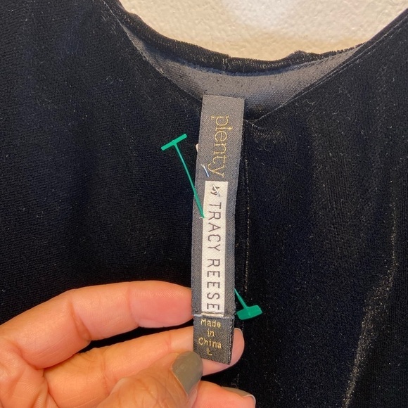 Anthropologie Velvet Midi Dress Size Large Cold Shoulder Women's Color Black - Picture 14 of 15